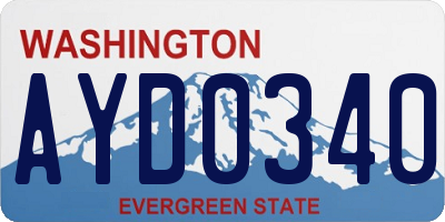 WA license plate AYD0340