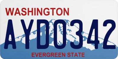 WA license plate AYD0342