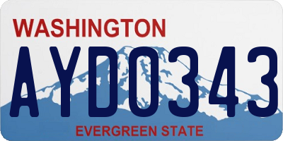WA license plate AYD0343