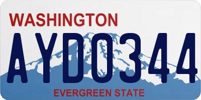 WA license plate AYD0344