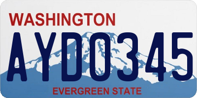 WA license plate AYD0345