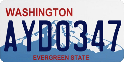 WA license plate AYD0347