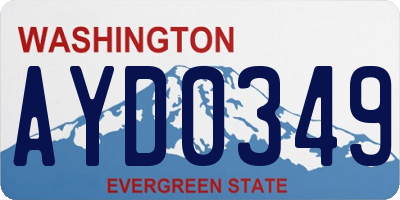 WA license plate AYD0349
