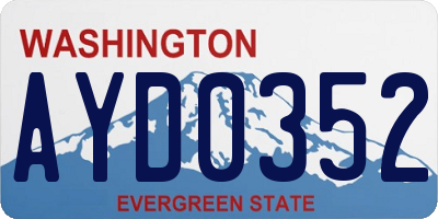 WA license plate AYD0352