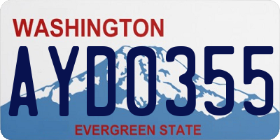 WA license plate AYD0355