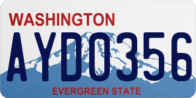 WA license plate AYD0356