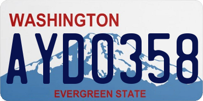 WA license plate AYD0358