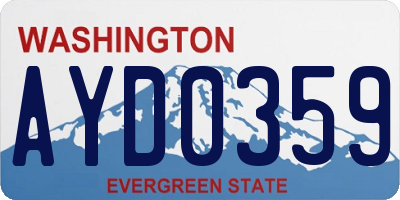 WA license plate AYD0359