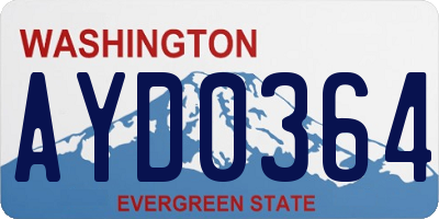 WA license plate AYD0364