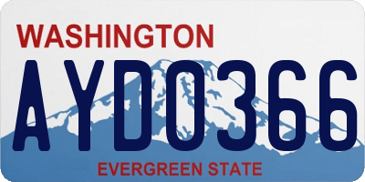 WA license plate AYD0366