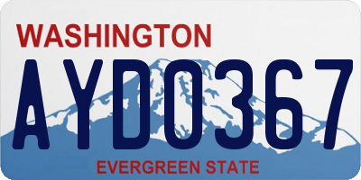 WA license plate AYD0367
