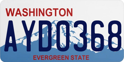 WA license plate AYD0368