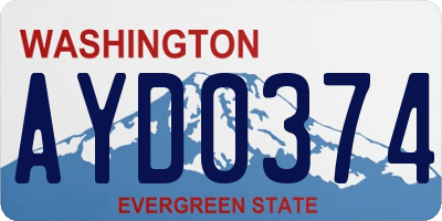 WA license plate AYD0374
