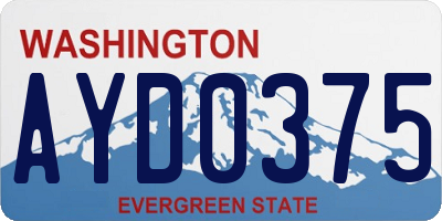 WA license plate AYD0375