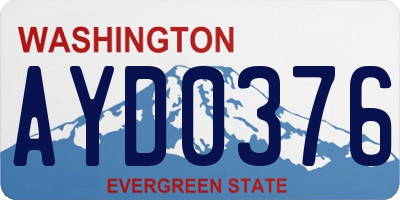 WA license plate AYD0376
