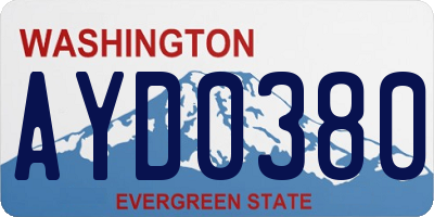 WA license plate AYD0380