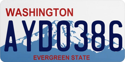 WA license plate AYD0386