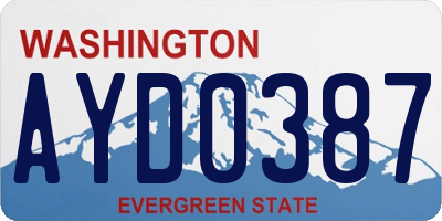 WA license plate AYD0387