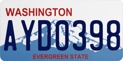 WA license plate AYD0398