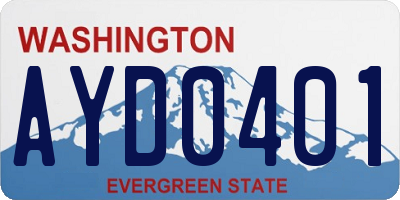 WA license plate AYD0401