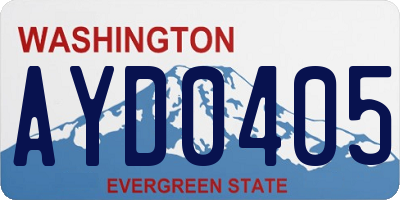 WA license plate AYD0405