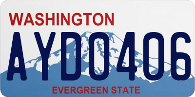 WA license plate AYD0406
