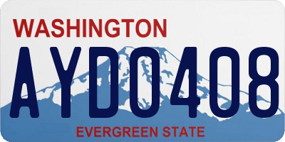 WA license plate AYD0408