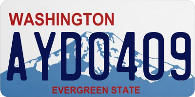 WA license plate AYD0409