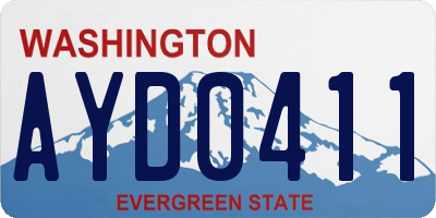 WA license plate AYD0411