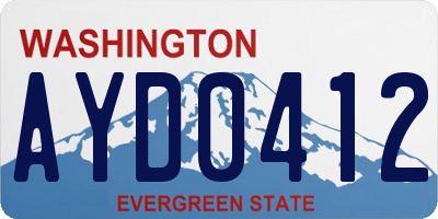 WA license plate AYD0412