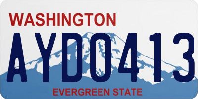 WA license plate AYD0413
