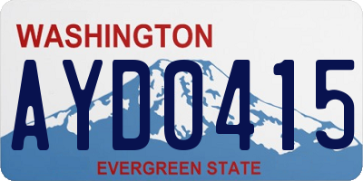 WA license plate AYD0415