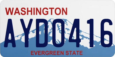 WA license plate AYD0416
