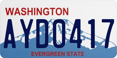 WA license plate AYD0417