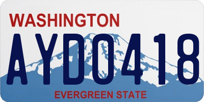 WA license plate AYD0418