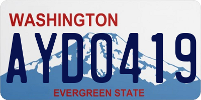 WA license plate AYD0419