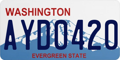 WA license plate AYD0420