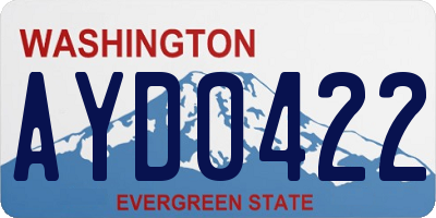 WA license plate AYD0422