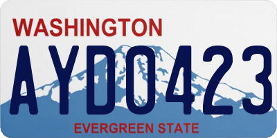 WA license plate AYD0423