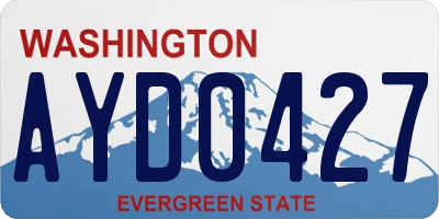 WA license plate AYD0427