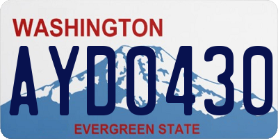 WA license plate AYD0430