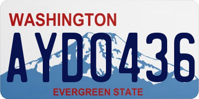 WA license plate AYD0436