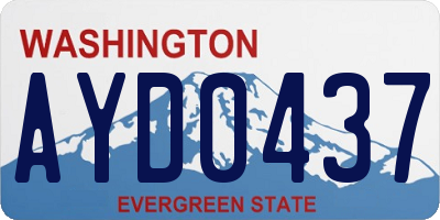 WA license plate AYD0437