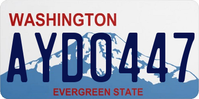 WA license plate AYD0447