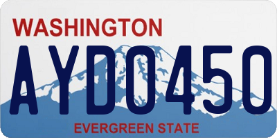WA license plate AYD0450