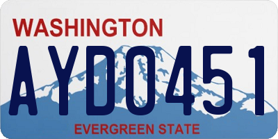 WA license plate AYD0451