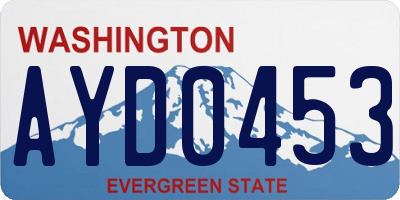 WA license plate AYD0453