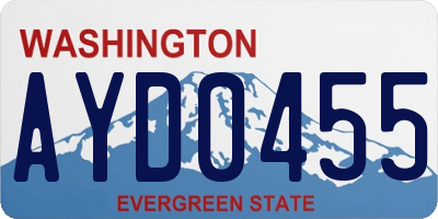 WA license plate AYD0455