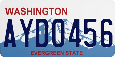 WA license plate AYD0456