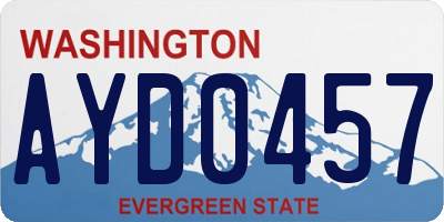 WA license plate AYD0457